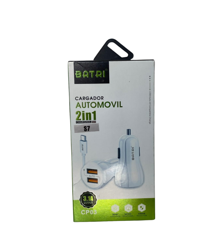Cargador para Carro Batri 2 en 1 CP03 (3.1A)